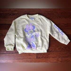 GAP Minnie Mouse Toddler Girl Pullover Sweatshirt, Yellow/Purple - Size 4T